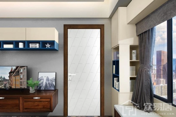 过门石的作用是划分区域和给地板留下伸缩缝,因此采用白色门与深色