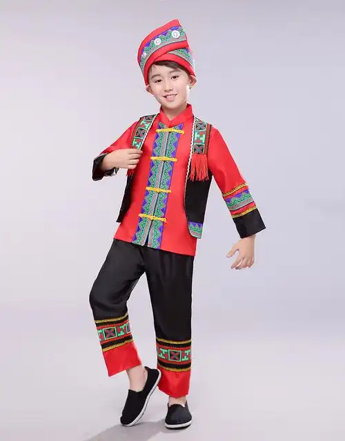 新款阿昌族舞蹈表演少数民族运动会男女儿童儿童演出服