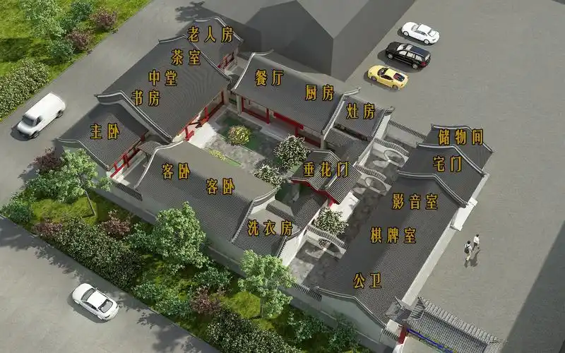 二进四合院,宅门开在东南角,布局标准,功能齐全.