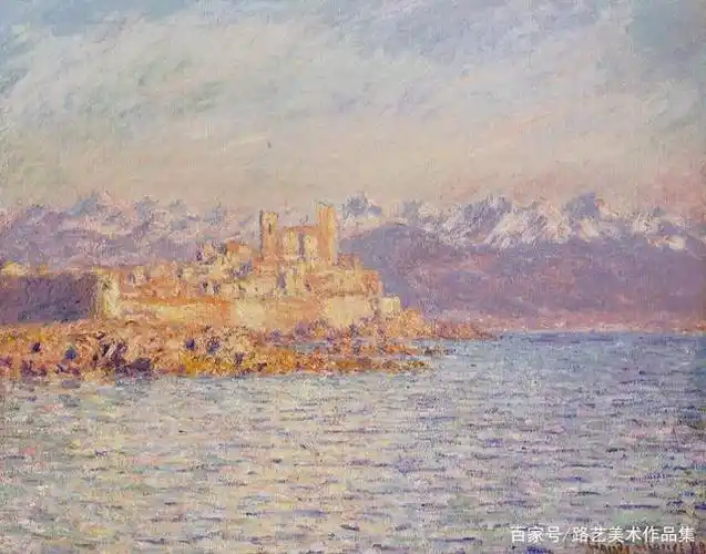 海湾风景油画昂蒂布海角的风景莫奈