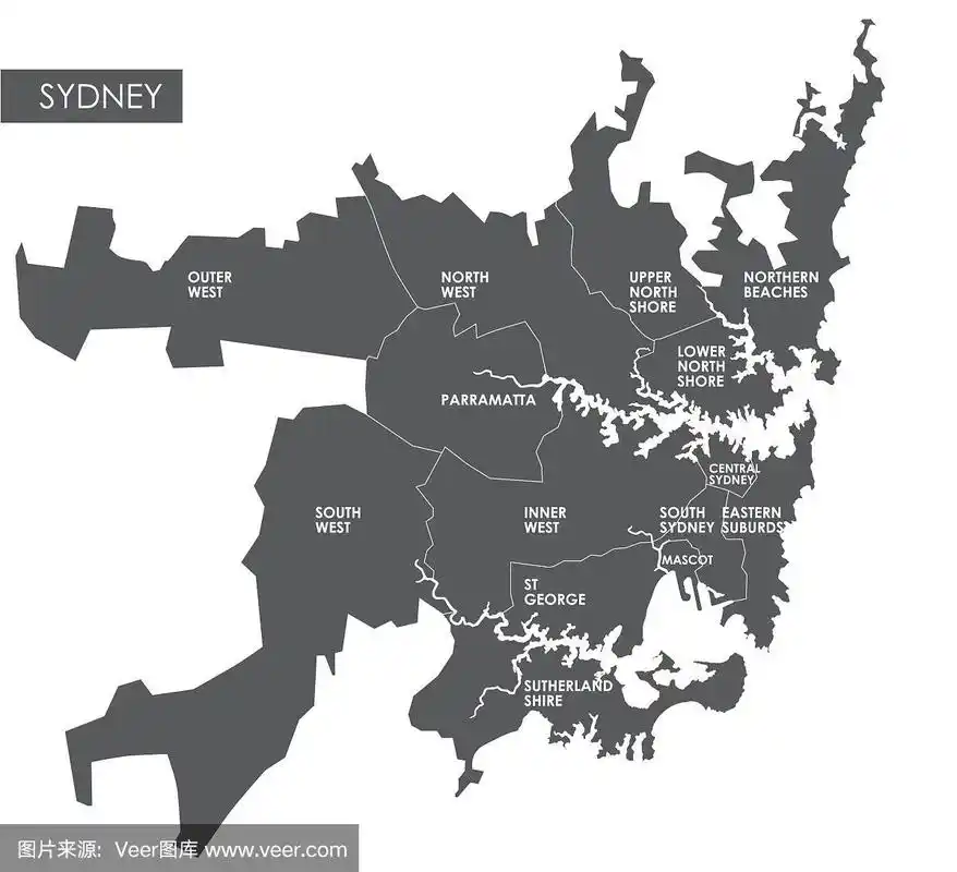 悉尼地区地图