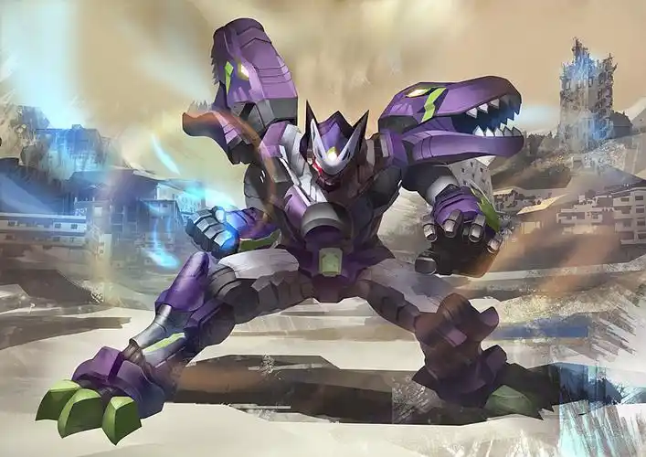 机甲英雄 卡牌绘制 霸王龙