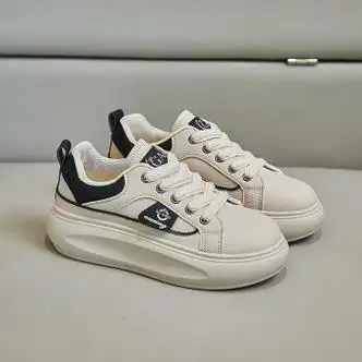 百丽踏真皮厚底小白鞋女2024春季超火网红爆款小个子增高休闲运动鞋