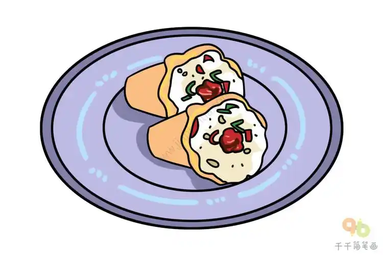 江南美食梅花糕简笔画