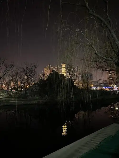 天津 夜晚的人民公园