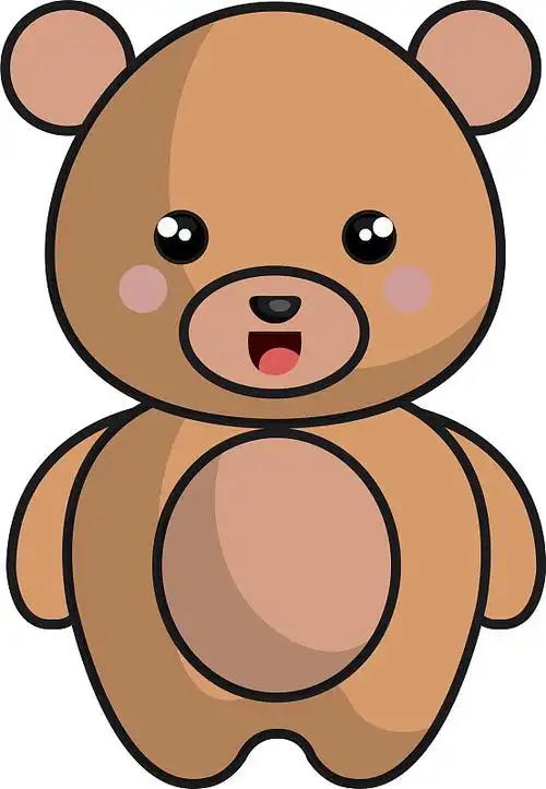 可爱和温柔的小熊卡哇伊风格图片素材