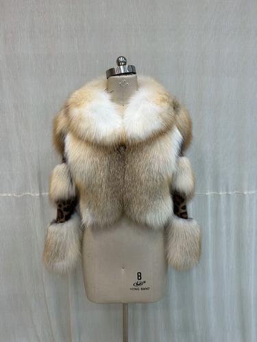 原创炸街女王整皮狐狸毛金岛狐皮草短款高腰外套女潮