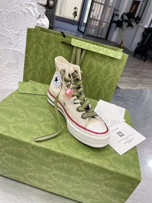 匡威gucci联名高帮系带帆布鞋休闲鞋情侣鞋