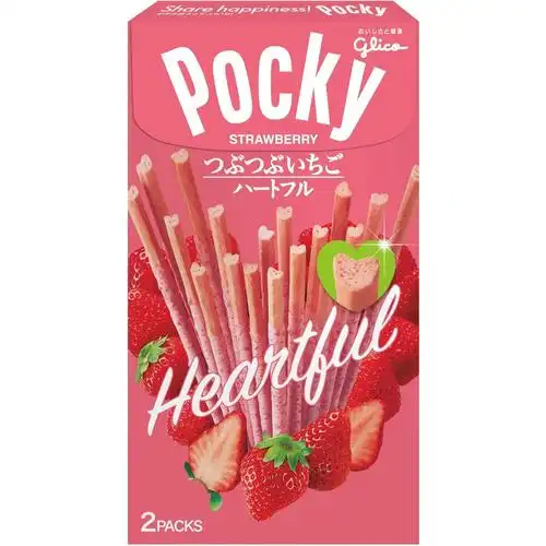 日本直邮日本格力高pocky百奇草莓爱心形状巧克力棒75g怎么样