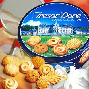 金莎 丹麦风味曲奇饼干松塔蓝色铁罐340g*2