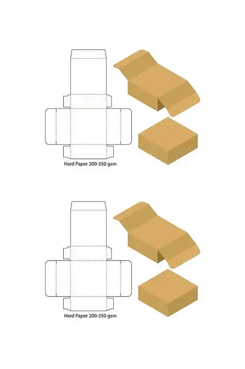 甜品纸箱刀模包装盒展黄白色开图