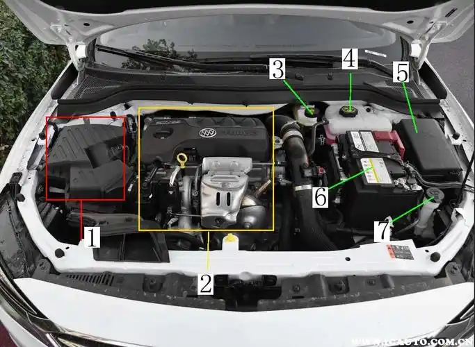 别克英朗发动机舱图解别克英朗发动机构造详解