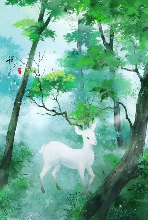 古风插画—小鹿灵|插画|创作习作|槿千 - 原创作品 - 站酷 (zcool)