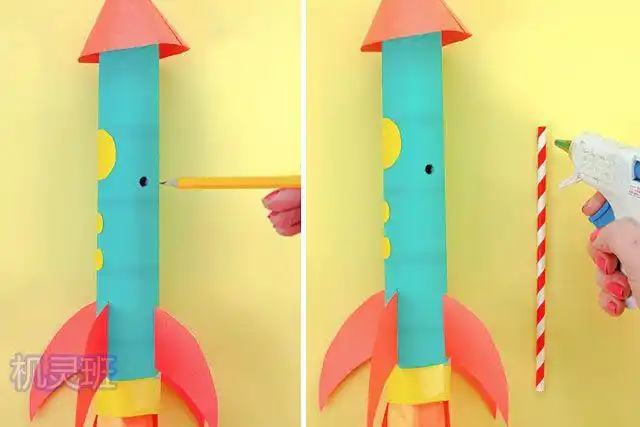 幼儿园科技小手工纸筒制作简单又漂亮的火箭步骤图解
