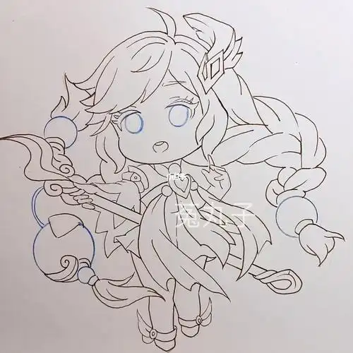 王者荣耀大乔#画画#大乔#马克笔动漫卡通画#手绘