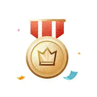 手绘卡通多色金融勋章icon动效图标