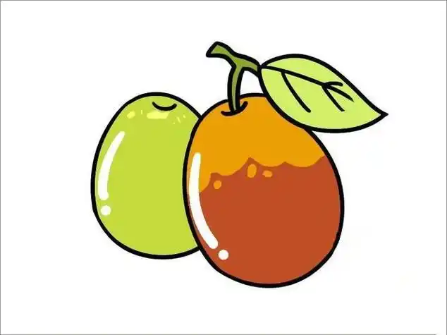 简笔画涂颜色大枣