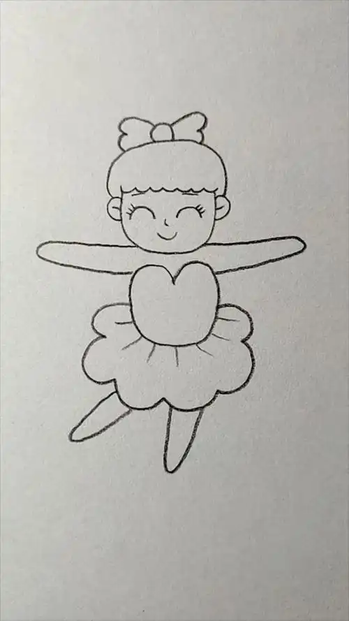 给你们画一位跳芭蕾舞的小姑娘.