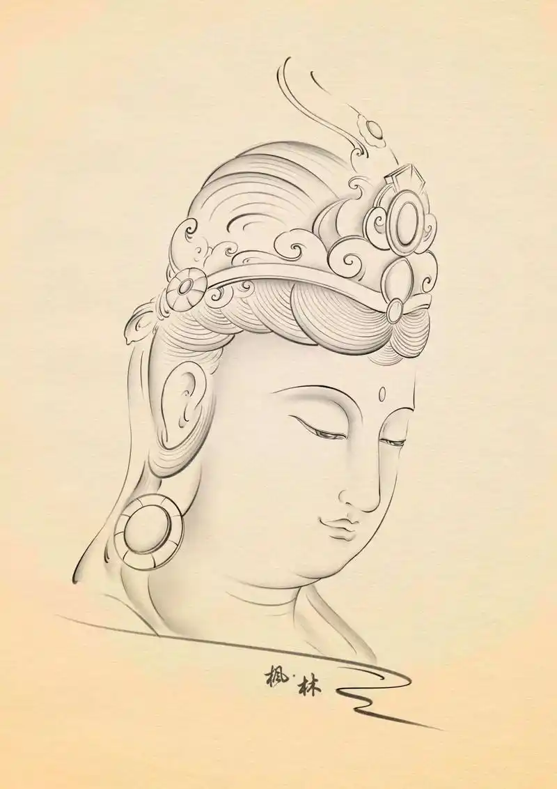 《观世音菩萨》玉雕设计练习