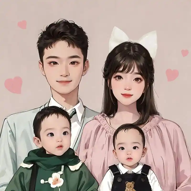 亲子头像93一家四口两个儿子头像来喽 原创头像仅限个人头像使用哦