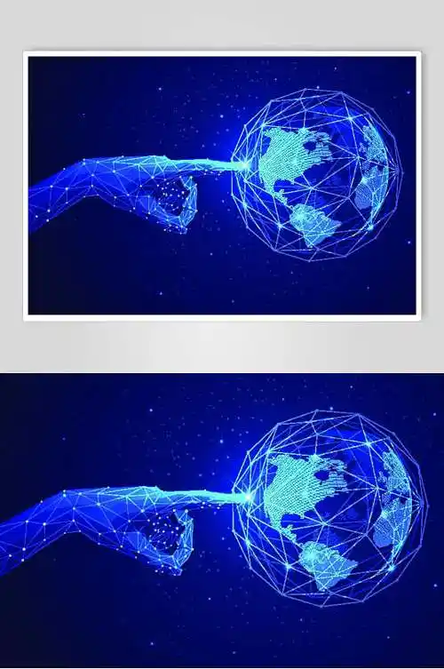 蓝色未来感智能科技元素