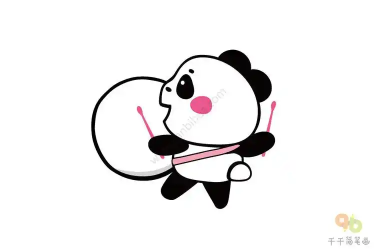 运动会的熊猫简笔画