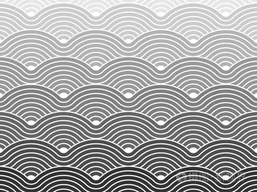 炫彩几何无缝重复矢量曲线波浪花纹纹理背景矢量图形插画