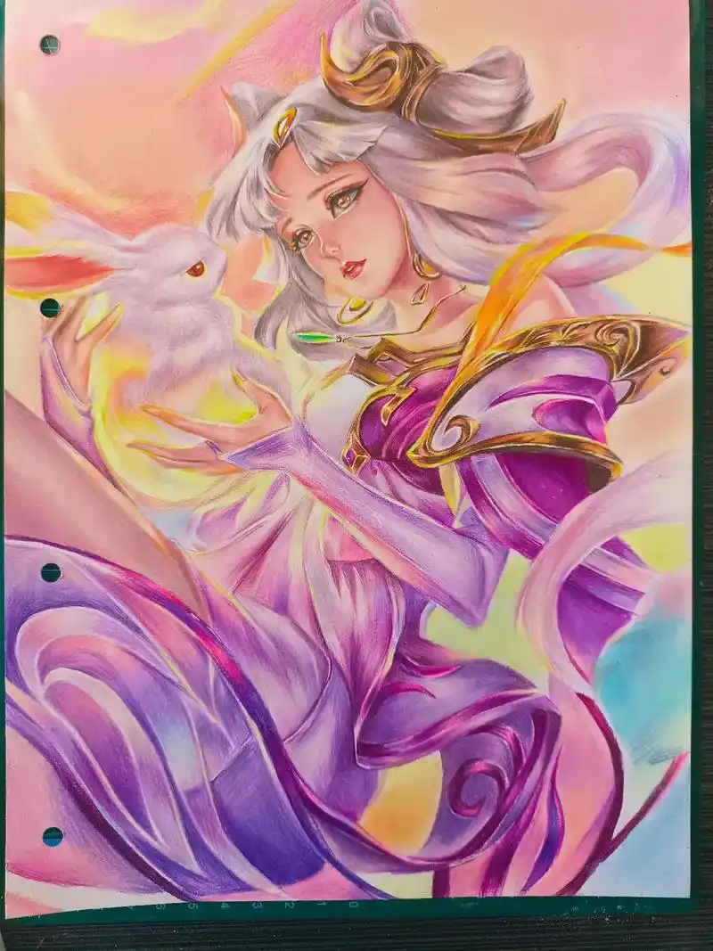 王者荣耀嫦娥 #绘画过程##画渣日常 #帅哥画画  这次我 - 抖音