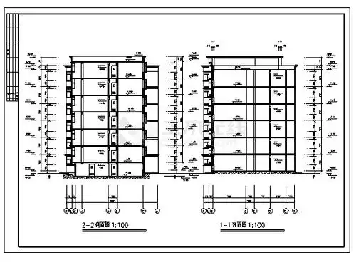 住宅楼设计某六层砖混结构节能住宅楼建筑施工cad图纸