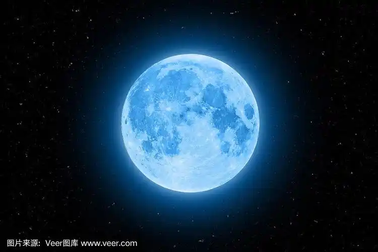 月亮,蓝色,光晕,分离着色,黑色背景