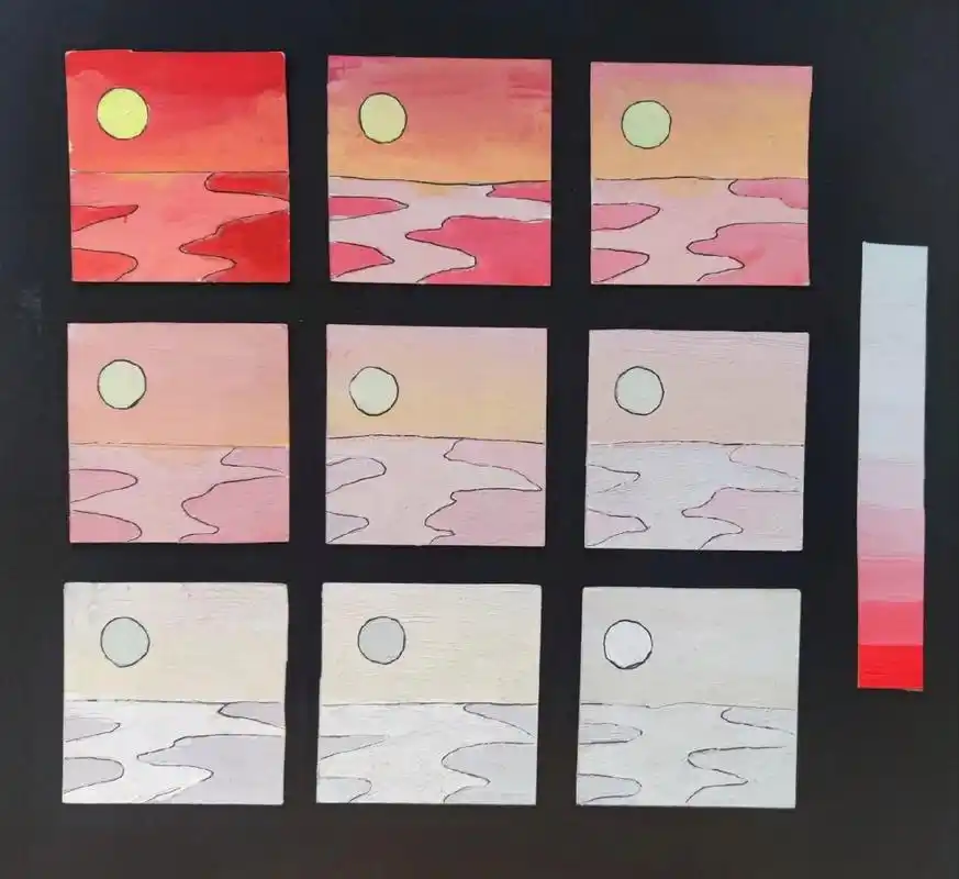 色彩构成,纯度九宫格