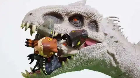 恐龙玩具动画:巨人印度之战开始了,让印度的恐龙来吃印度猛龙!