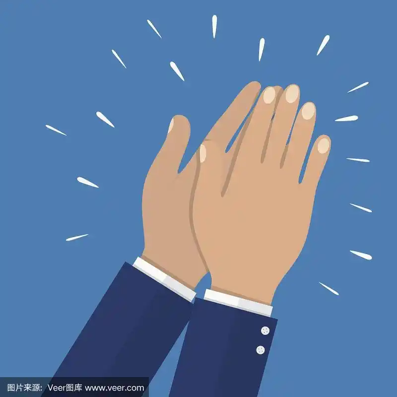 鼓掌的手.矢量插图在平面风格.