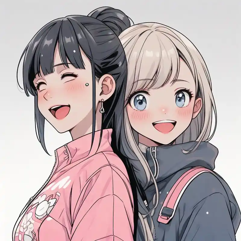 动漫风一人一半情侣头像👫