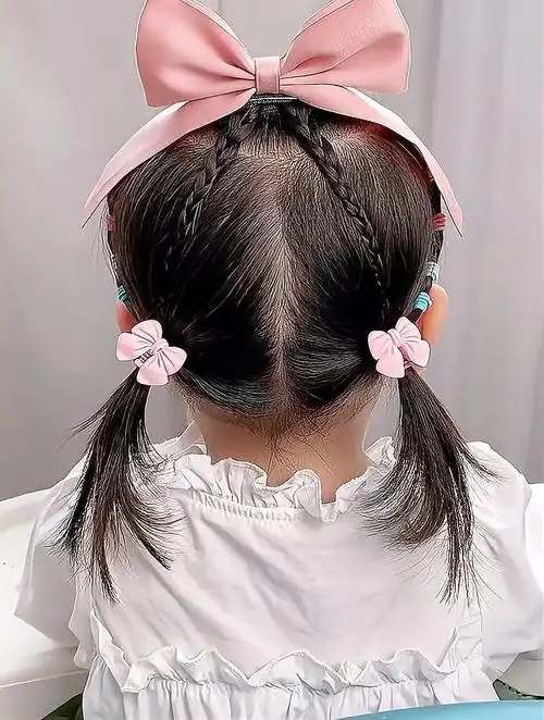 两岁宝宝头发短碎发多这样扎,简单又好看