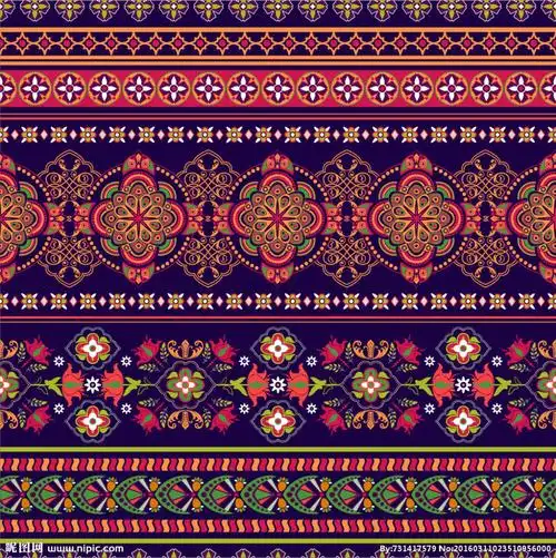 蓝色民族图案 民族装饰纹样 少数民族花纹 钴蓝民族图案 民族风图案