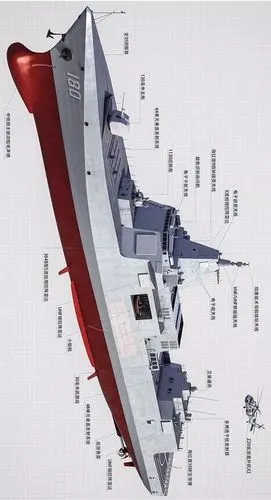 前方高清大图,请把手机横过来值得注意的是,这次下水距离055型驱逐舰