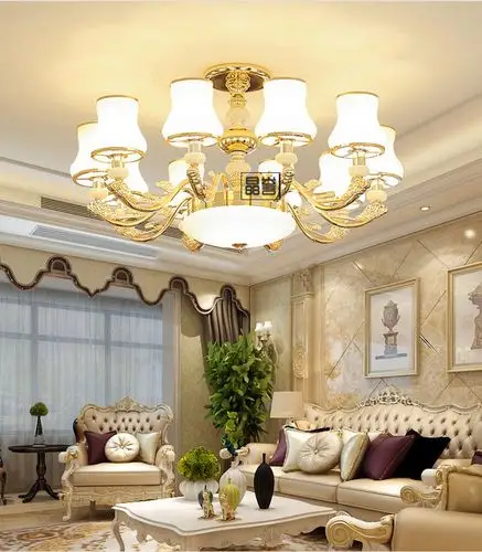 晶誉灯饰简约欧式吊灯客厅灯简欧大气奢华锌合金别墅复式楼餐厅卧室灯