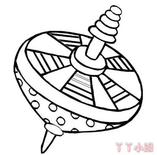 儿童画陀螺玩具简笔画图解教程简单漂亮