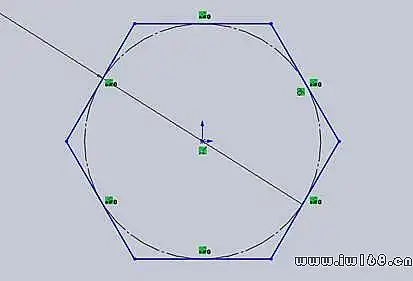 六角螺栓头倒角的画法