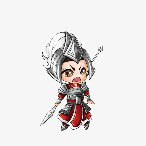 卡通英姿飒爽的古代将军素材