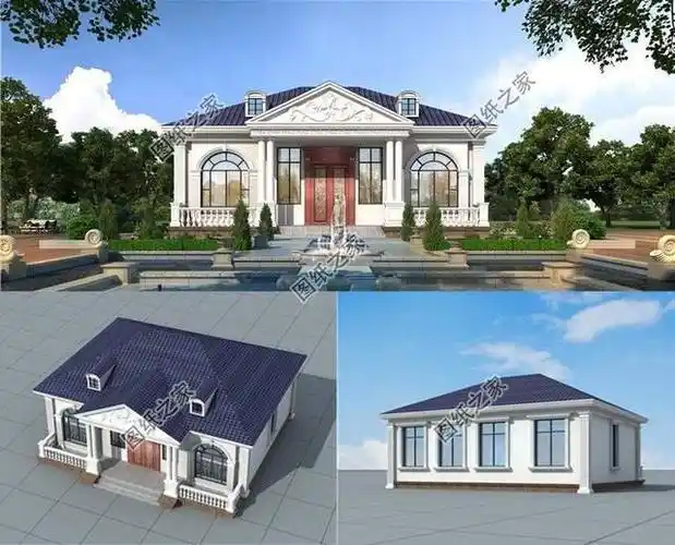 农村一层坡屋顶自建房造型独特又精致一种清新自然之感