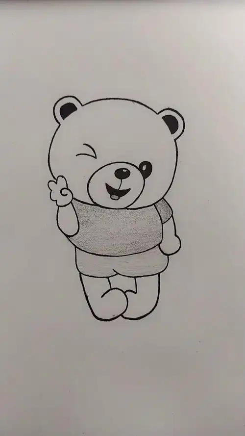 简笔画_卡通_治愈_插画简笔画|可爱小熊动物卡通儿童画零基础素材