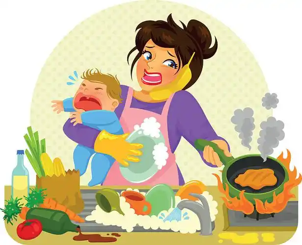 忙碌的妈妈插画下载