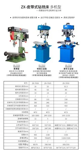 西菱直营多功能钻铣床高精度皮带式钻铣一体台式钻床 zx7016