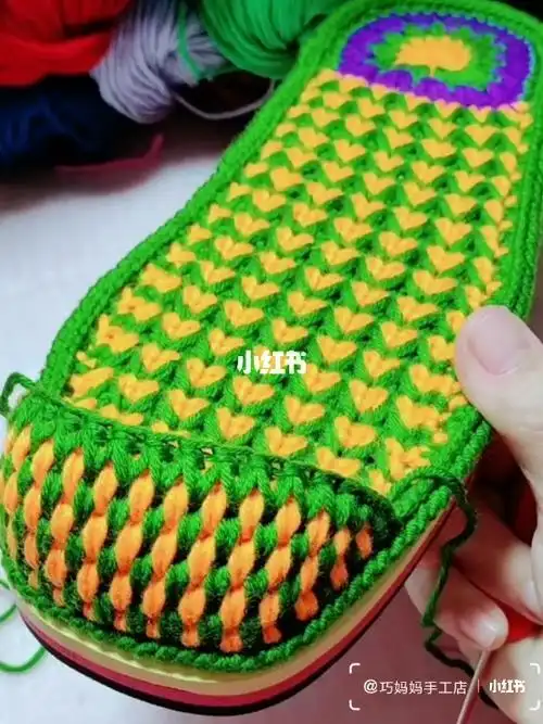 后面即将教打这款鞋埑……#手工钩织  #手工毛线拖鞋教程  #我的手工