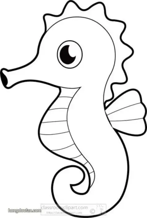 海马简笔画图片大全 画法幼儿关于水中的海马简笔画图片