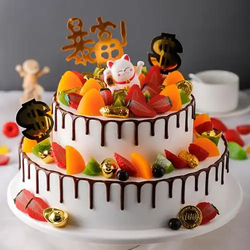 双层欧式水果生日蛋糕模型仿真2022新款塑胶蛋糕仿真水果