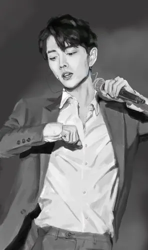 厚涂肖战,黑白版和略微叠色版w