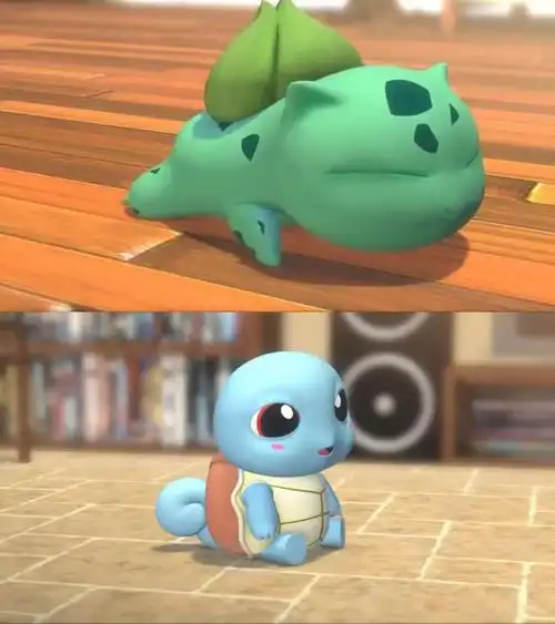 妙蛙种子小火龙和杰尼龟蹒跚学步萌情景